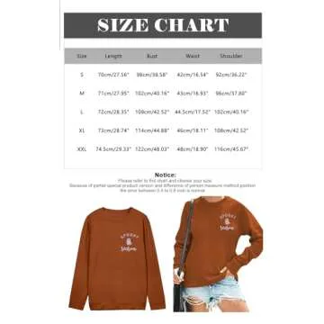 LOTUCY Halloween Sweatshirt Women Cute Spooky Season Sweatshirts Ghost Fall Embroidered Sweater Pullover Top Brown