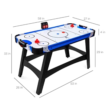 Best Choice Products 58in Air Hockey Table with LED Scoreboard