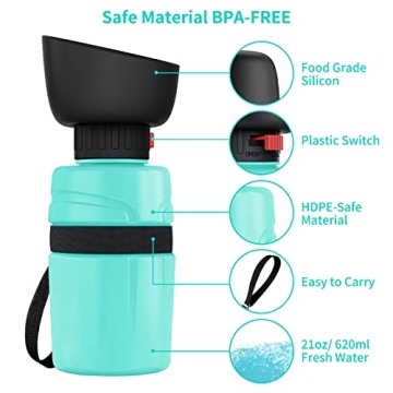 PETDOTT Dog Water Bottle for Secure Hydration Outdoors