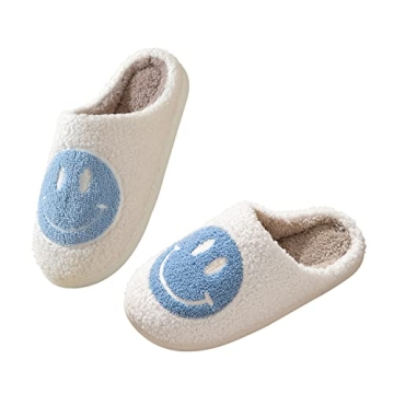 Smile Face Slippers for Women Cozy Warm Slip-on Slippers