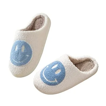Smile Face Slippers for Women Cozy Warm Slip-on Slippers