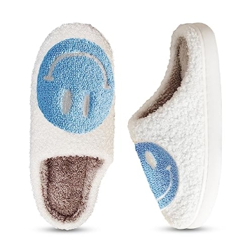 Smile Face Slippers for Women Cozy Warm Slip-on Slippers