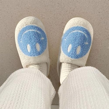 Smile Face Slippers for Women Cozy Warm Slip-on Slippers