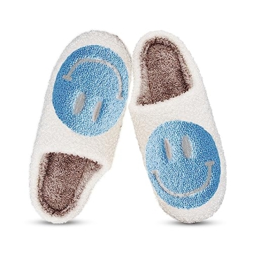 Smile Face Slippers for Women Cozy Warm Slip-on Slippers