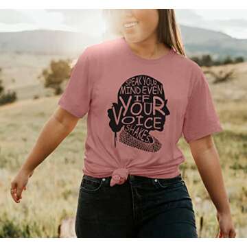 FASHGL RBG Shirt Ruth Bader Ginsburg Shirt RBG Tshirt for Women Ruth Tee Shirt Speak Your Mind Tee Ruth Bader Ginsburg Shirt Pink