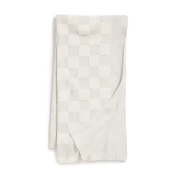 Barefoot Dreams Women's CozyCotton Checkered Throw Blanket - Luxurious Softness and Style