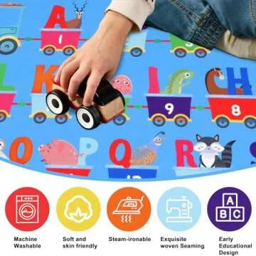 Kids Rugs for Playroom 5x7Ft - Educational Play Mat
