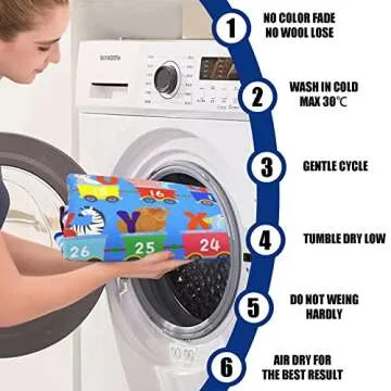 Kids Rugs for Playroom 5x7Ft - Educational Play Mat