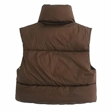 KEOMUD Women's Lightweight Winter Crop Puffer Vest