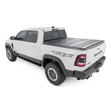 Rough Country Hard Low Profile Truck Bed Cover for Ram 1500 (2019-2025) & 1500 TRX (2021-2025) - Fits 5'7" Bed, Weather-Resistant Tonneau Bed Cover