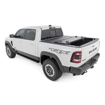 Rough Country Hard Low Profile Truck Bed Cover for Ram 1500 (2019-2025) & 1500 TRX (2021-2025) - Fits 5'7" Bed, Weather-Resistant Tonneau Bed Cover