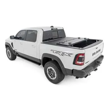 Rough Country Hard Low Profile Truck Bed Cover for Ram 1500 (2019-2025) & 1500 TRX (2021-2025) - Fits 5'7" Bed, Weather-Resistant Tonneau Bed Cover
