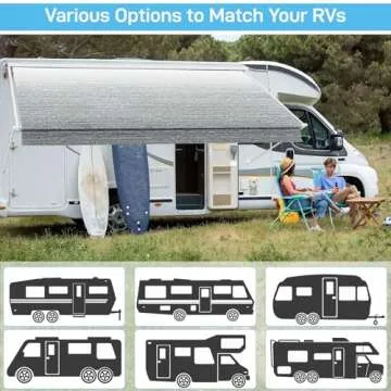 Glamful Heavy-Duty RV Awning Fabric Replacement for Trailers