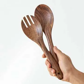 Muso Wood Acacia Salad Servers Set of 2 for Elegant Serving
