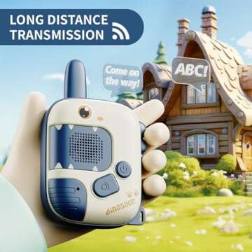 Toys for 4-12 Year Old Boys Girls,2 Pack Cute Dinosaur Walkie Talkies with Wearable Lanyard for Outd...