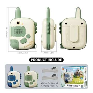 Toys for 4-12 Year Old Boys Girls,2 Pack Cute Dinosaur Walkie Talkies with Wearable Lanyard for Outdoor Camping,Birthday Gifts for 5-7 6 8 9 Year Old Kids,Christmas Stocking Stuffers for Kids Toys