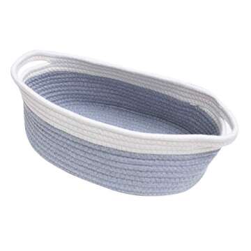 Mila Millie Cotton Rope Woven Baskets | Set of 3 Storage Organizer | Modern Chic Design Baby Nursery Bin | Bibs, Toys, Diapers, Art Craft Supplies Holder | Shower Gift | Eco Friendly (White & Gray)