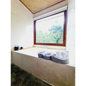 Mila Millie Cotton Rope Woven Baskets | Set of 3 Storage Organizer | Modern Chic Design Baby Nursery Bin | Bibs, Toys, Diapers, Art Craft Supplies Holder | Shower Gift | Eco Friendly (White & Gray)