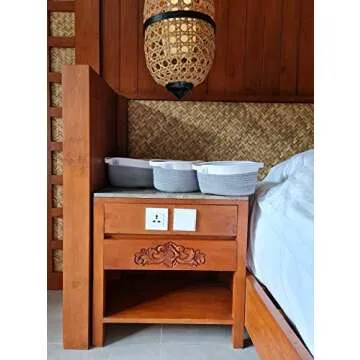 Mila Millie Cotton Rope Woven Baskets | Set of 3 Storage Organizer | Modern Chic Design Baby Nursery Bin | Bibs, Toys, Diapers, Art Craft Supplies Holder | Shower Gift | Eco Friendly (White & Gray)