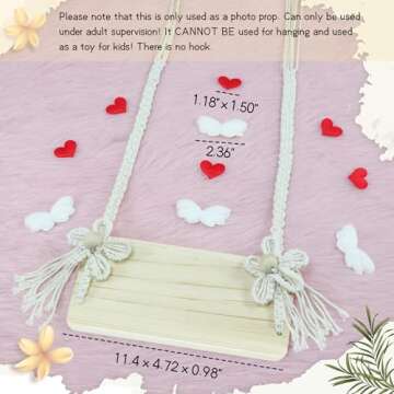 M&G House Newborn Photography Wooden Swing Prop