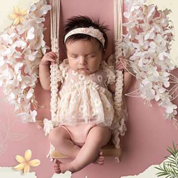 M&G House Newborn Photography Wooden Swing Prop