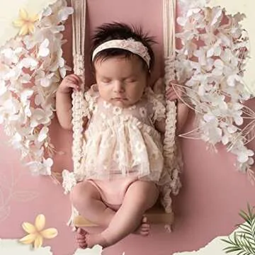M&G House Newborn Photography Wooden Swing Prop