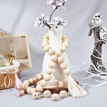 Natural Wood Beads 25mm for DIY Crafts Christmas Decor