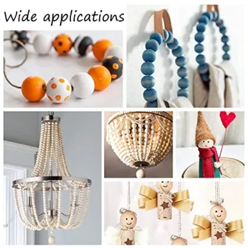 Natural Wood Beads 25mm for DIY Crafts Christmas Decor
