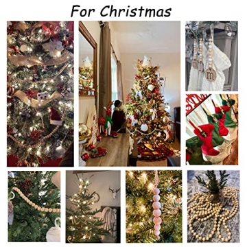 Natural Wood Beads 25mm for DIY Crafts Christmas Decor