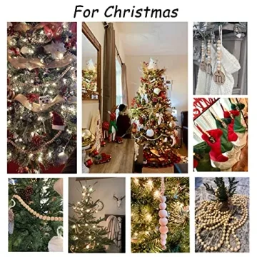 Natural Wood Beads 25mm for DIY Crafts Christmas Decor