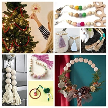 Natural Wood Beads 25mm for DIY Crafts Christmas Decor