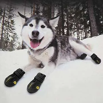 MOKCCI Truelove Dog Boots,Waterproof Dog Booties for Outdoor,Dog Shoes with Reflective Straps for Small Medium Large Dog