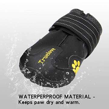 MOKCCI Truelove Dog Boots,Waterproof Dog Booties for Outdoor,Dog Shoes with Reflective Straps for Small Medium Large Dog