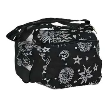 Dominion Sun Moon Stars and Planets Celestial Hippie Boho Crossbody Single Shoulder Bag (Black)