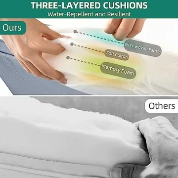 YITAHOME Wicker 3-Piece Outdoor Bistro Set, All-Weather Patio Conversation Set for Balcony, Backyard, Pool, Porch, Deck, Outdoor Sectional Furniture Set with Table & Cushions - Grey