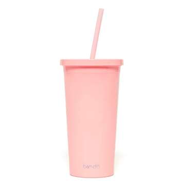 Ban.do Sayings Insulated Sip Sip Travel Tumbler With Reusable Silicone Straw, 20 Ounces, I Am Very B...