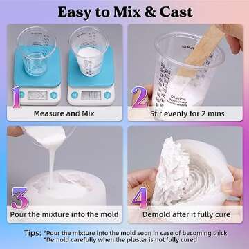 LET'S RESIN Resin Casting Powders 3000g, Fast Cured Casting Resin Kit for Beginners,20~30 Minutes De-Mold, Water Activated Plaster Powder Casting Kit for Resin Molds, Easy Mixing & Self Leveling
