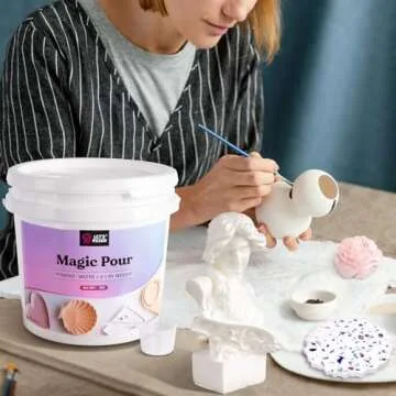 LET'S RESIN Resin Casting Powders 3000g, Fast Cured Casting Resin Kit for Beginners,20~30 Minutes De-Mold, Water Activated Plaster Powder Casting Kit for Resin Molds, Easy Mixing & Self Leveling