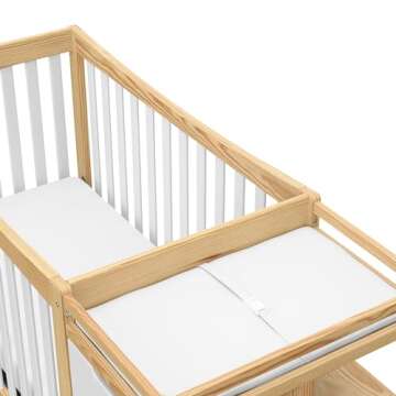 Graco Remi 4-In-1 Convertible Crib & Changer With Drawer (White & Natural) – GREENGUARD Gold Certified, Crib And Changing-Table Combo, Includes Changing Pad, Converts To Toddler Bed, Full-Size Bed