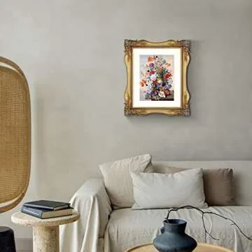 SIMON'S SHOP Picture Frames 8x10 Baroque Frame with Corner Ornaments for 8 by 10 Photos, Gold, Wall and Tabletop Decor