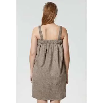 SIORO Women's Towel Wrap Bathrobe Terry Cloth Robes Spa Towel Loungewear with Straps Facial Headband Adjustable Closure S-XL