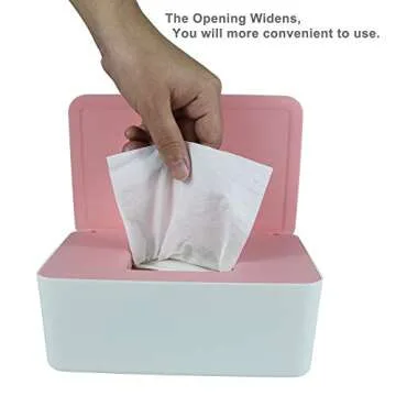 Diaper Wipes Dispenser, Tissue Storage Box Case, Wet Wipe Dispenser Holder with Lid for Home, Office, Cars (Pink)