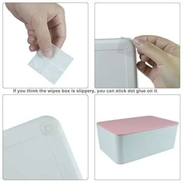 Diaper Wipes Dispenser, Tissue Storage Box Case, Wet Wipe Dispenser Holder with Lid for Home, Office, Cars (Pink)