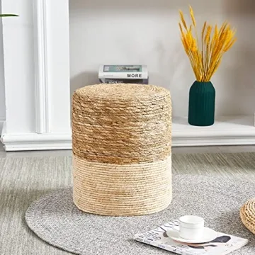 Cplxroc Pouf Ottoman - Handmade Seagrass Braided Floor Chair