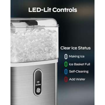 Totnz Nugget Countertop Ice Maker，Chewable Pellet Ice Machine with 35lbs for Home Kitchen Officce