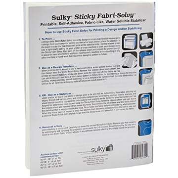 Sulky Sticky Fabri-Solvy Stabilizer 12/Pkg - 8.5"X11"