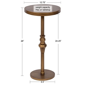 Stratton Rustic Pedestal Table - Perfect for Small Spaces