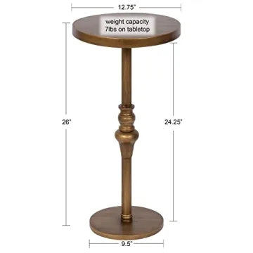 Stratton Rustic Pedestal Table - Perfect for Small Spaces