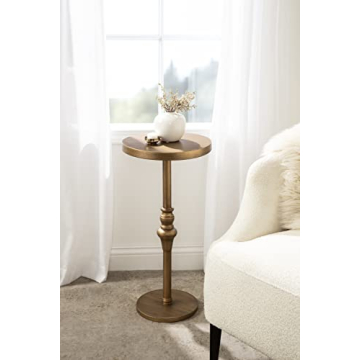Stratton Rustic Pedestal Table - Perfect for Small Spaces