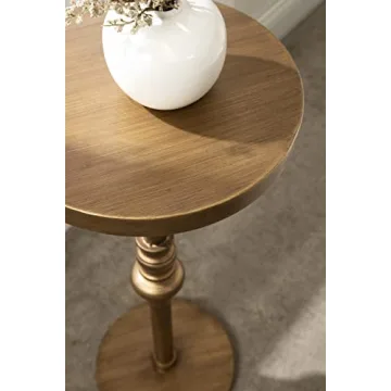 Stratton Rustic Pedestal Table - Perfect for Small Spaces